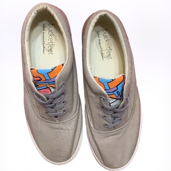Bucketfeet Artist designed Footwear Abstract Canvas Sneakers - Picture 1 of 6